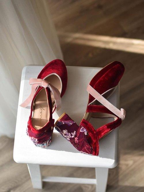HERA CERRADO terciopelo red Valentina - Lomas-shoes