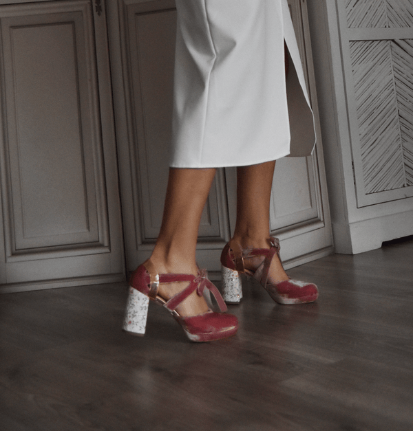 HERA CERRADO terciopelo dark rosé Mini roses - Lomas-shoes