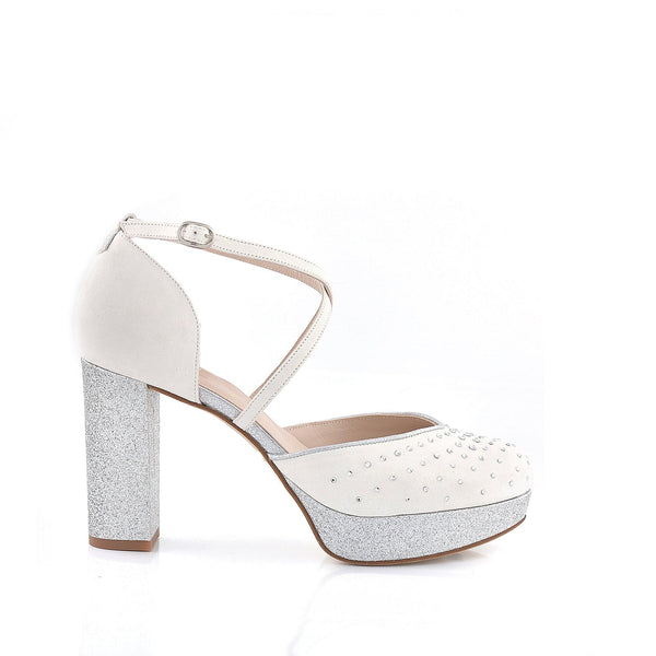 Teles white Swarovski - Lomas-shoes